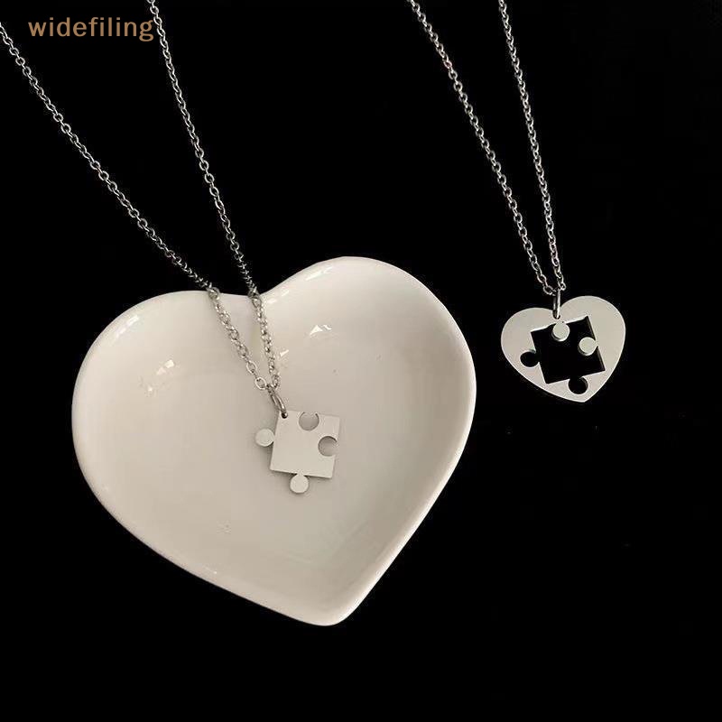 Set 2 Vòng cổ Ghép Hình Trái Tim Phong Cách Hip Hop Cho Cặp Đôi