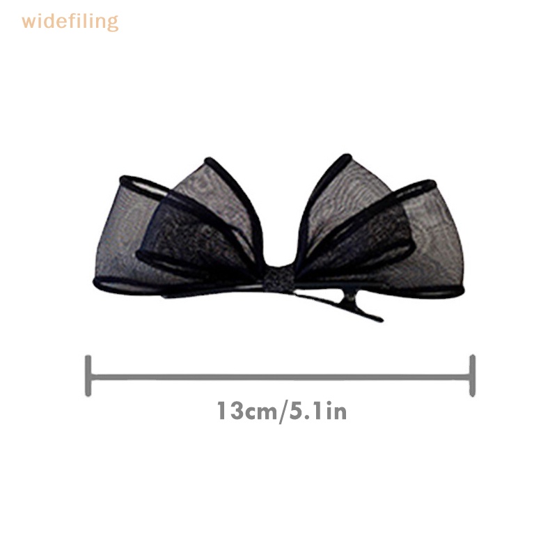 Kẹp Tóc Nơ Lưới Hai Lớp Phối Ren Màu Đen Thời Trang 2023 Dành Cho Bạn Nữ