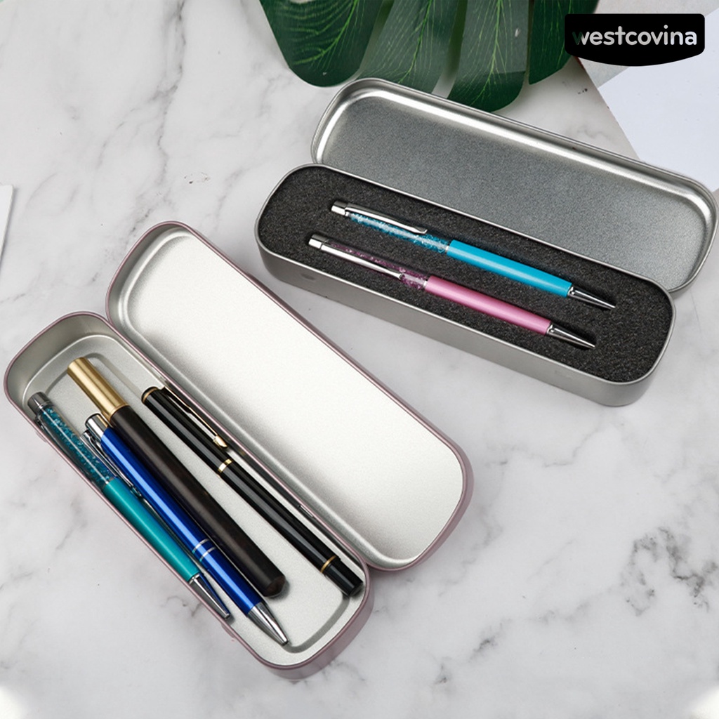 [WSTN]✎Hộp Đựng Cọ Trang Điểm Bằng Kim Loại Gọn Nhẹ