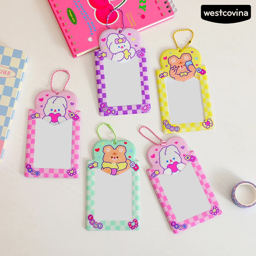 [WSTN]✎Móc Khóa Đựng Thẻ Bằng Nhựa In Hình Idol Hoạt Hình Dễ Thương Cho Nữ