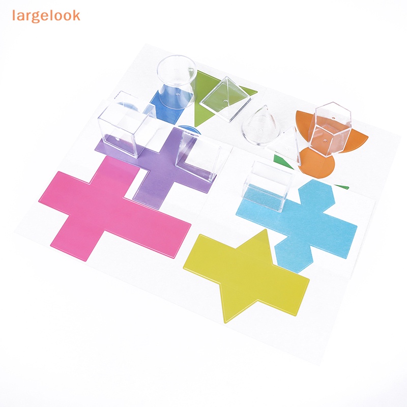 Set 8 Khối Xếp Hình Học Màu Trơn Trong Suốt Giáo Dục Cho Bé