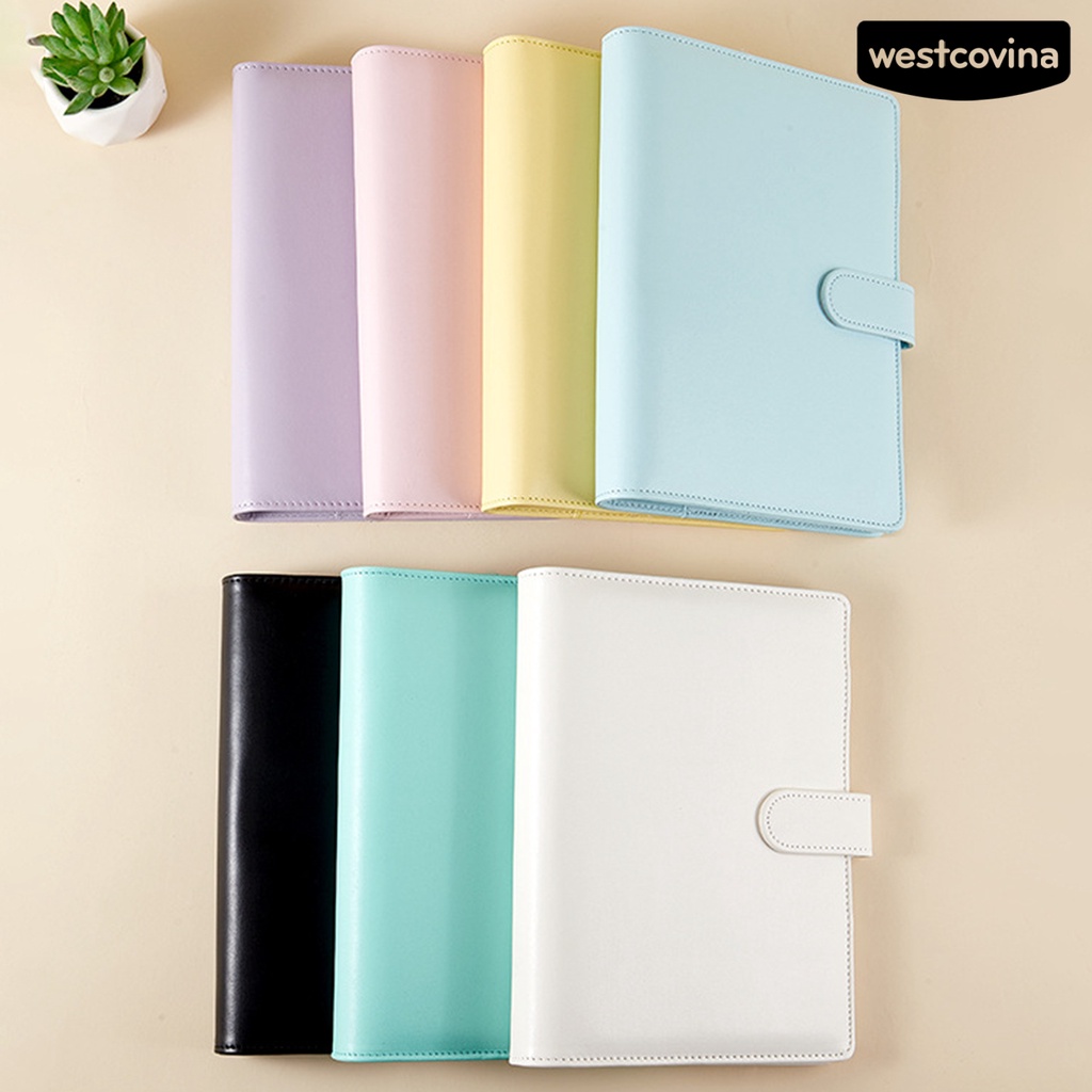 [WSTN]✎Vỏ Bọc Sổ Tay Khổ A5 Bằng Da Giả 6 Lỗ Chống Thấm Nước Thông Dụng