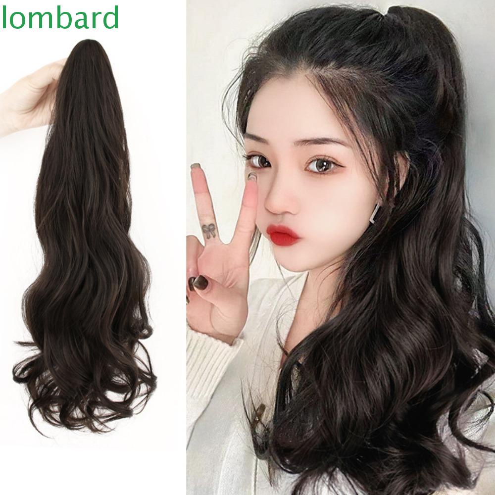 LOMBARD Tóc Giả Đuôi Ngựa Bằng Sợi Tổng Hợp Màu Nâu Mượt Mà Chịu Nhiệt Chất Lượng Cao