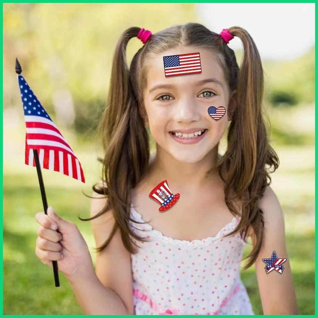 Miếng Dán Cơ Thể Hình Lá Cờ Mỹ Độc Lập Dễ Tháo Gỡ 4th of July