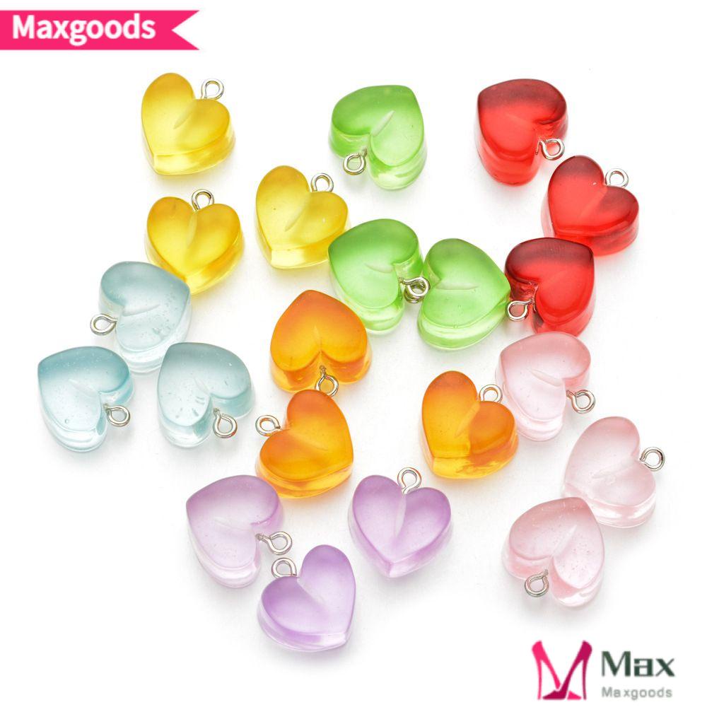 MAXG Set 10 Mặt Trang Sức Hình Trái Tim Nhiều Màu Sắc