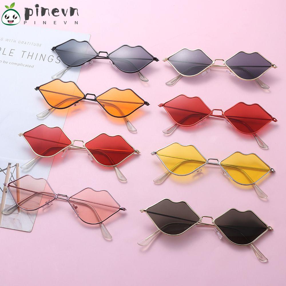 PINEVN Kính Mát Hình Đôi Môi Phong Cách Retro