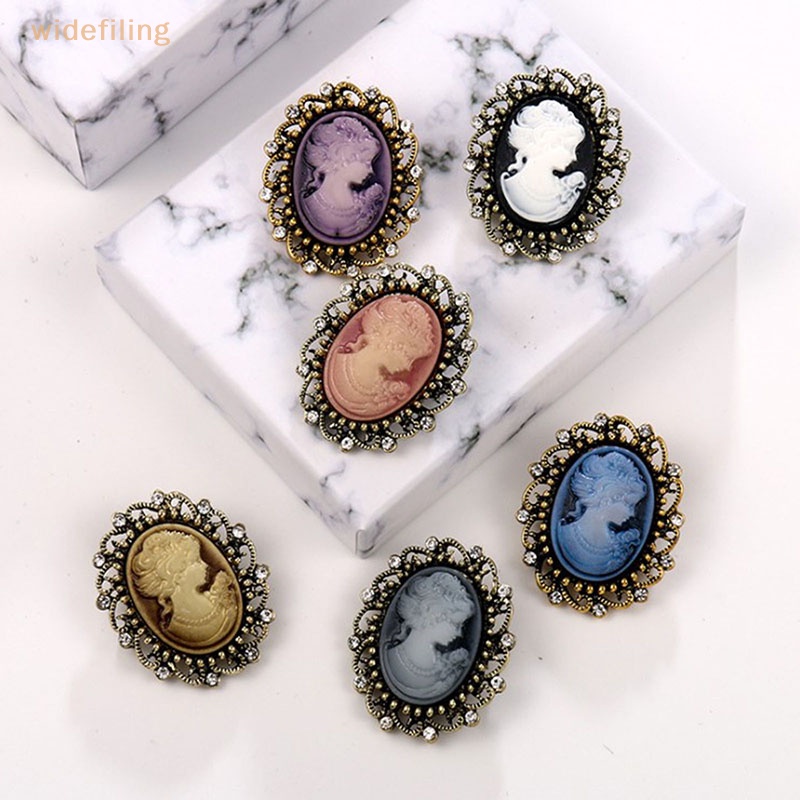 Ghim Cài Áo Hình Tượng Nữ Thần Cameo Đính Đá Phong Cách Gothic Cổ Điển