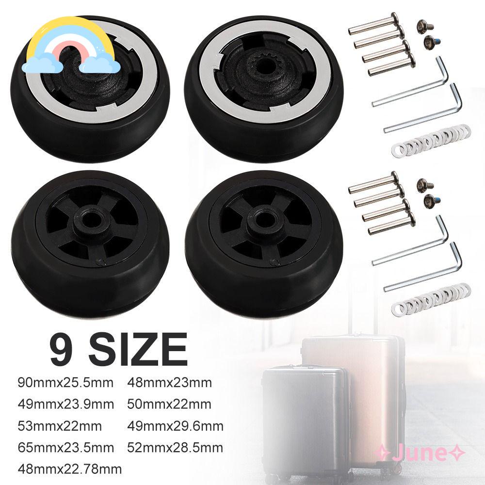 JUNE Set 2 Bánh Xe Thay Thế Kèm Ốc Vít Cho Vali Hành Lý