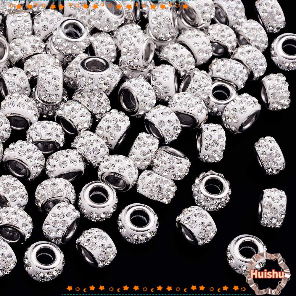 HS Bộ 100 Hạt Xâu Chuỗi Rắn 12mm Màu Trắng Phong Cách Châu Âu Dùng Làm Trang Sức