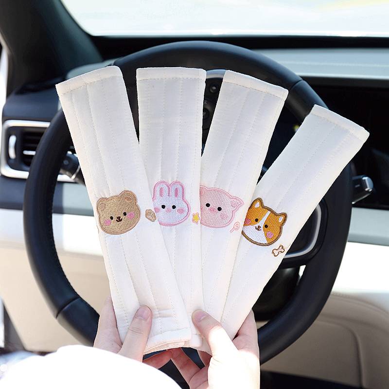 Car Safety Belt Shoulder Pad Cover Cute Personality Children Soft Anti-Strangulation Neck Protective Cover Four Seasons Universal Car Interior Supplies frLH