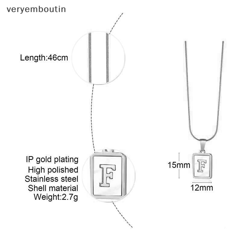Vòng cổ Mặt Vuông Khắc Chữ A Đến Z Bằng Thép Không Gỉ Thời Trang Cho Nữ