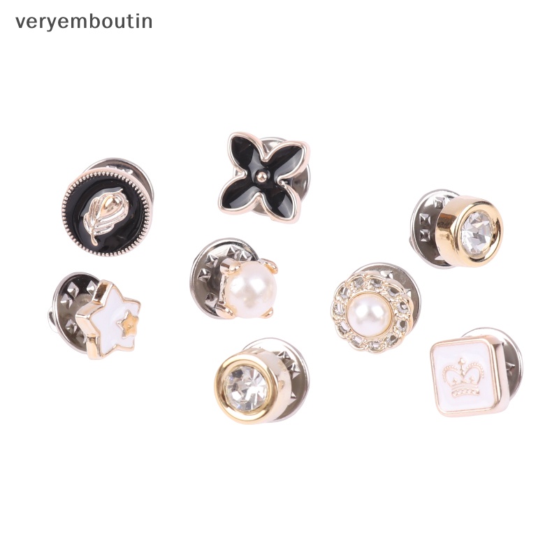 Bộ 10 Ghim Cài Áo Đính Ngọc Trai Giả Bằng Kim Loại Thời Trang Cho Nữ
