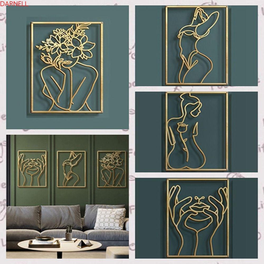 DARNELL Phụ Kiện Trang Trí Tường Họa Tiết Nghệ Thuật Trừu Tượng Đường Kẻ Rộng Dành Cho Nữ