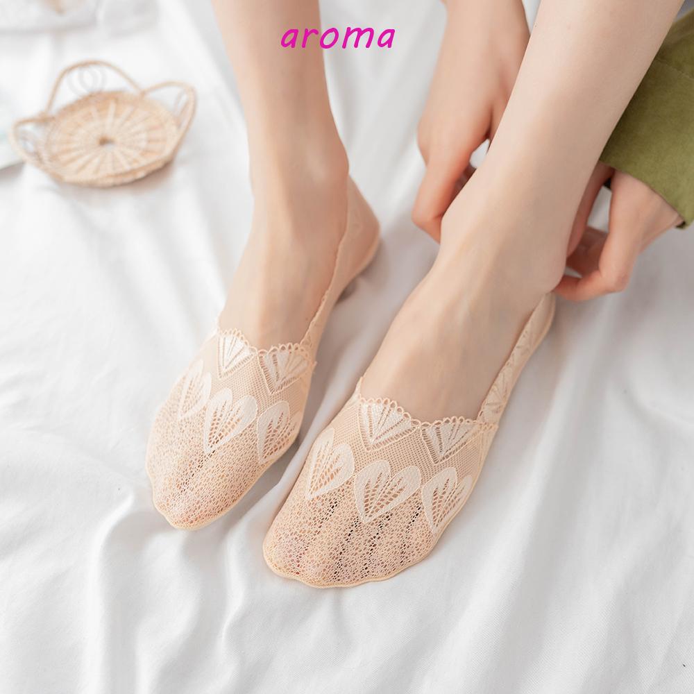 AROMA Vớ Mang Giày Cao Gót Bằng Cotton Màu Sắc Xinh Xắn Dành Cho Nữ
