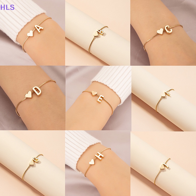 Vòng Tay Mặt 26 Chữ Cái Màu Vàng Kim Thời Trang Đơn Giản Cho Nữ
