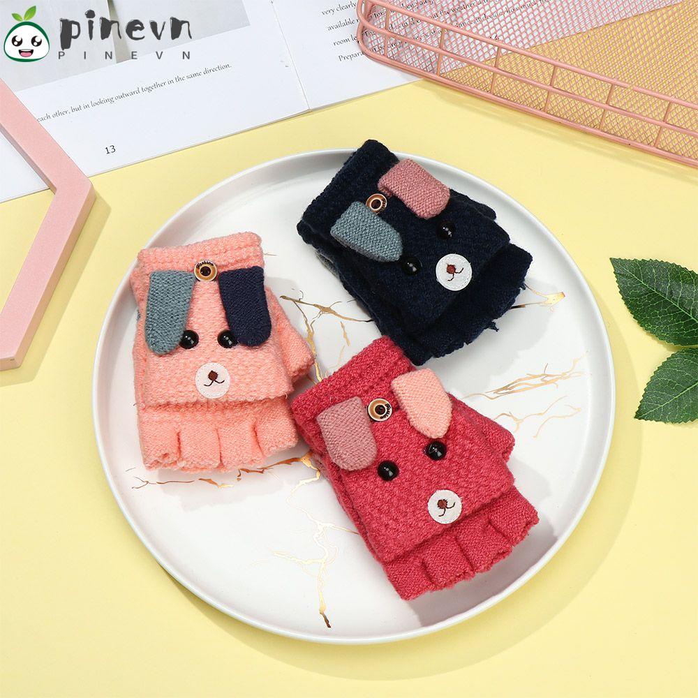 PINEVN Găng Tay Giữ Ấm Hình Thỏ Hoạt Hình Cho Bé 5-12 Tuổi
