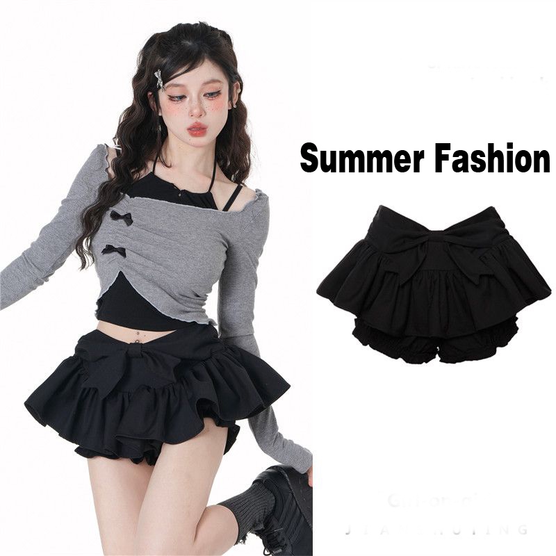 Quần Culottes Màu Đen Dáng Chữ A Lưng Cao Dễ Phối Đồ Thời Trang Cho Nữ