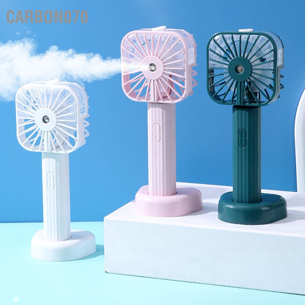 Carbon070 Quạt Phun Sương Cầm Tay Di Động Hoạt Bằng Pin Sạc USB Làm Mát Dạng Xịt Êm Cho Du Lịch Ngoài Trời