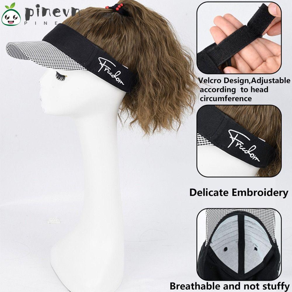 PINEVN Bộ Tóc Giả Bằng Sợi Tổng Hợp Chịu Nhiệt Cao Kèm Mũ