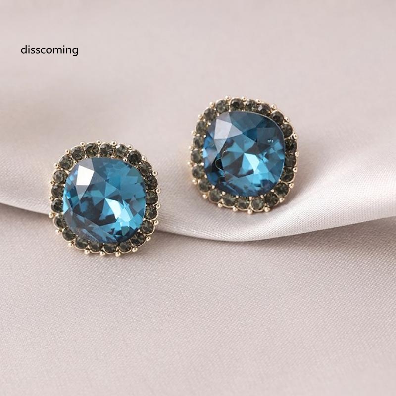 Áo Thun In Hình SL SL SL Thời Trang Năng Động| Bông Tai Mạ Bạc 925 Đính Pha Lê Xanh Dương Phong Cách Pháp Cổ Điển Tinh Tế Thời Trang Cho Nữ