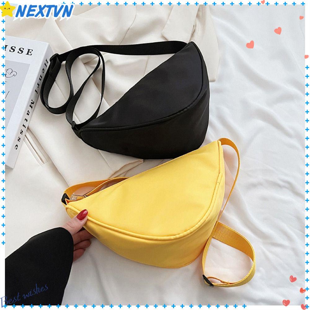 NEXTVN Túi Đeo Vai Hình Tam Giác Bằng Nylon Màu Sắc Trơn Cỡ Lớn Thời Trang Cho Nam Và Nữ