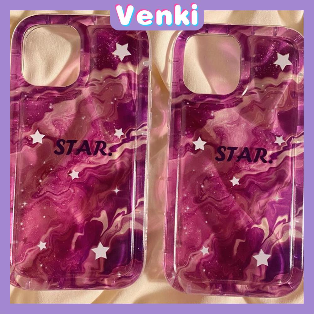 VENKI - Cho iPhone 11 Ốp Lưng TPU Mềm Khung Ảnh Túi Khí Ốp Chống Sốc Bảo Vệ Camera Xanh Lá Đơn Giản Tím Ngôi Sao Tương Thích Với iPhone 14 13 Pro Max iPhone 12 Pro Max XR XS 7 8