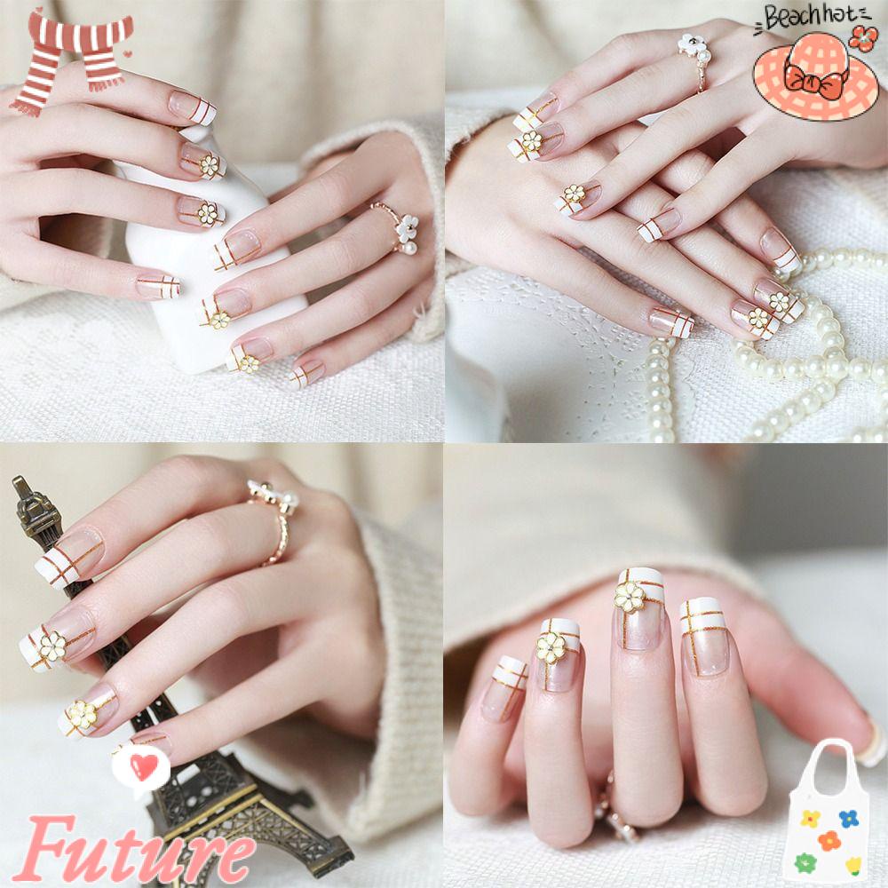 FUTURE Bộ 24 Móng Tay Giả Che Phủ Toàn Diện Dễ Tháo Rời