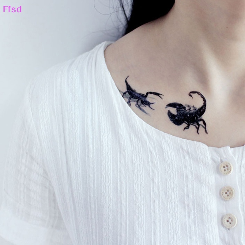 Hình Xăm Dán Họa Tiết Nhện Tatoo Scorpion 3D Phong Cách Halloween Độc Đáo