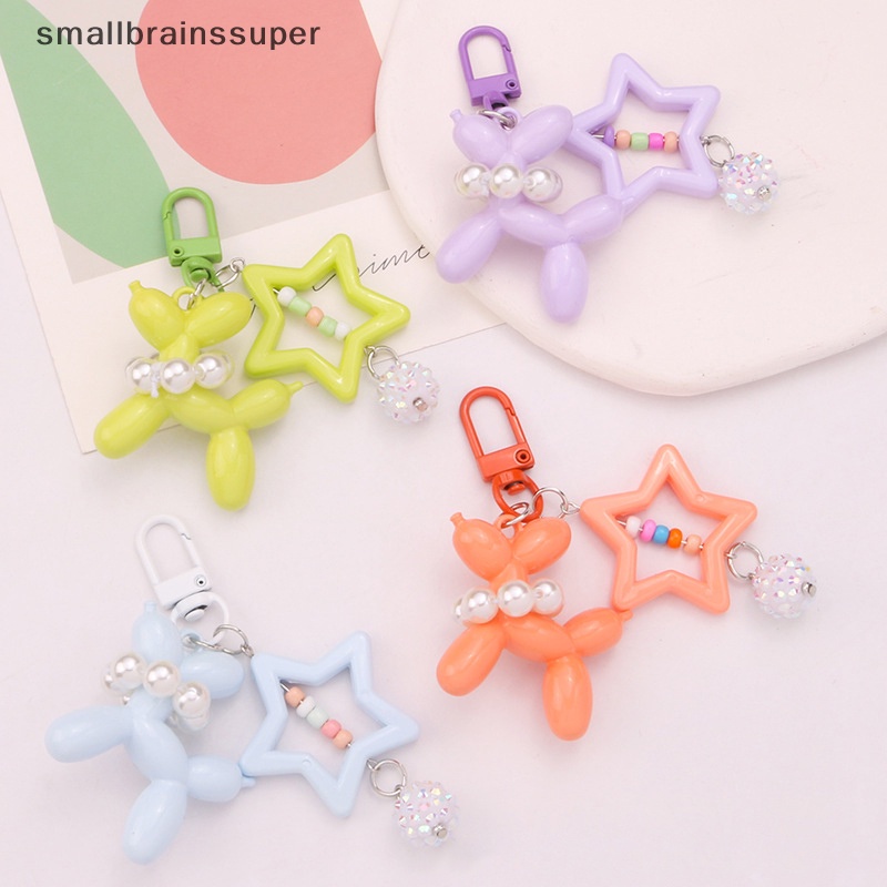 Móc Khóa Hình Chú Chó Và Bong Bóng Bằng Acrylic Nhiều Màu Sắc Sáng Tạo Thời Trang