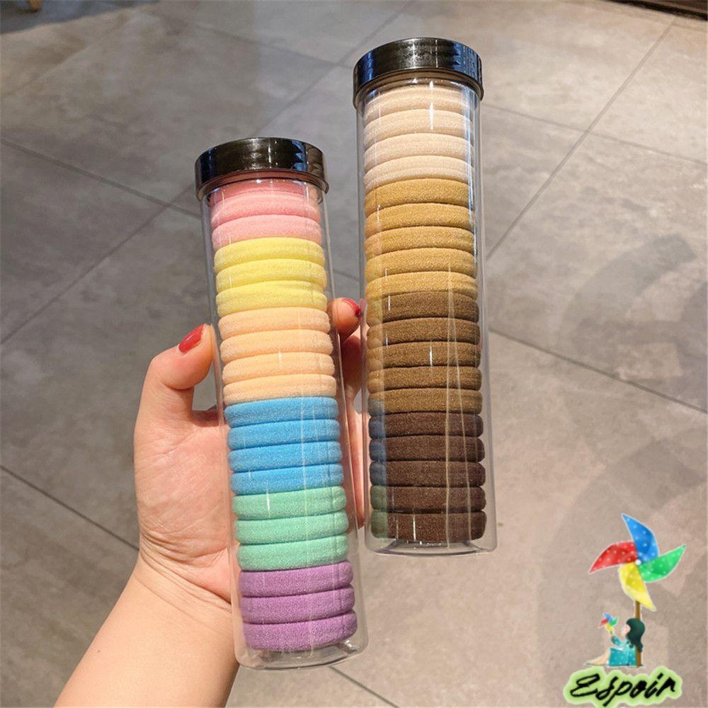 ESPO Hộp 20 Dây Buộc Tóc Cao Su Mềm Co Giãn Cho Bé Gái