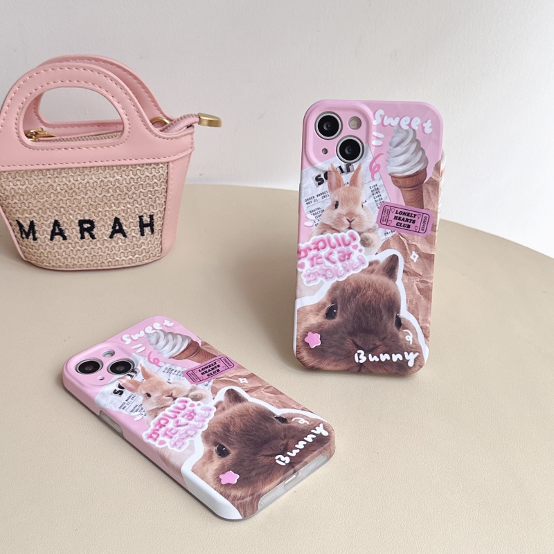 Ốp Điện Thoại Silicon Cứng Chống Sốc Chống Rơi Hình Thỏ Dễ Thương Cho iPhone 14 13 12 11 Pro Max 14 Plus