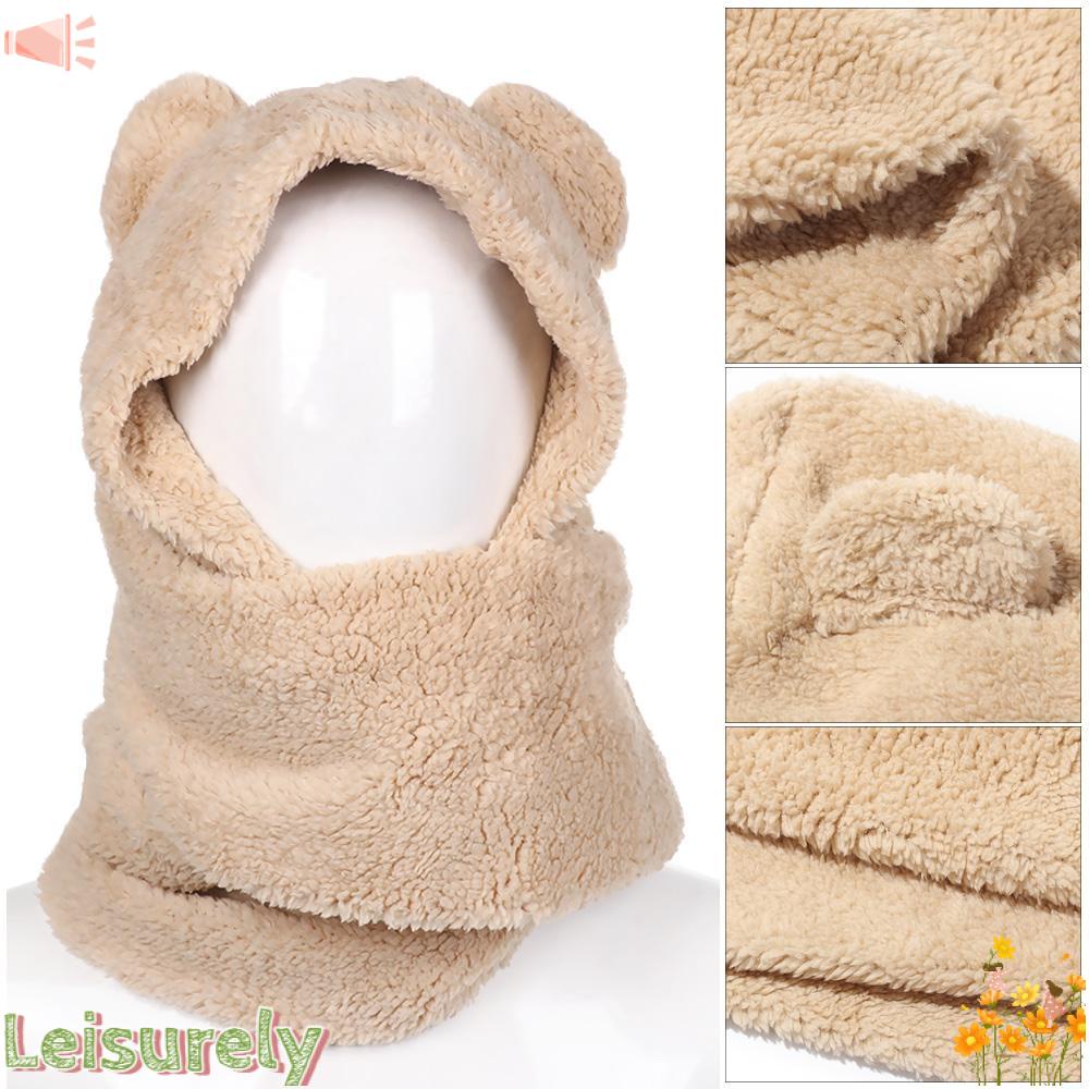 LEILY Mũ Len Hình Gấu Dễ Thương Cho Nữ