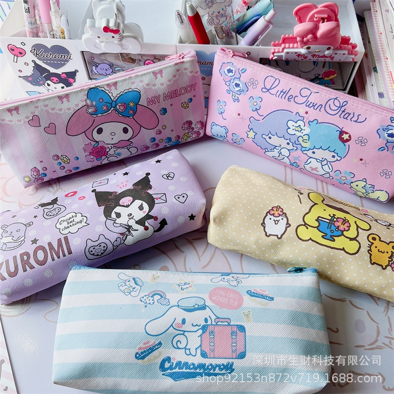 ⚡VẬN CHUYỂN NHANH CHÓNG⚡⚡ Hộp đựng Bút Sanrio Dung Lượng Lớn Túi đựng Bút Pu Chống Thấm Nước Sáng Tạo Dễ Thương Kuromi My Melody Cinnamoroll Túi đựng Văn Phòng   Hoạt Hình