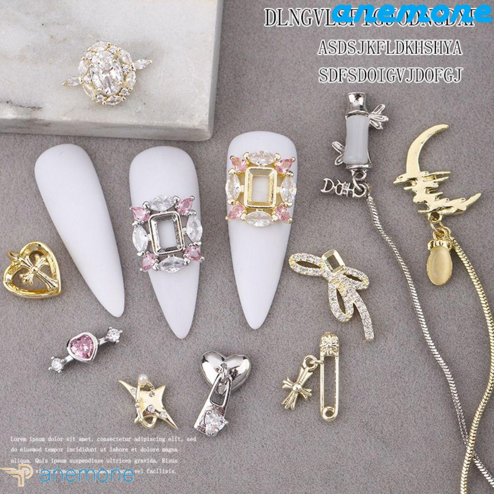 ANEMONE Ruy Băng Nơ Bướm 3D Đính Trang Trí Móng Tay Nghệ Thuật