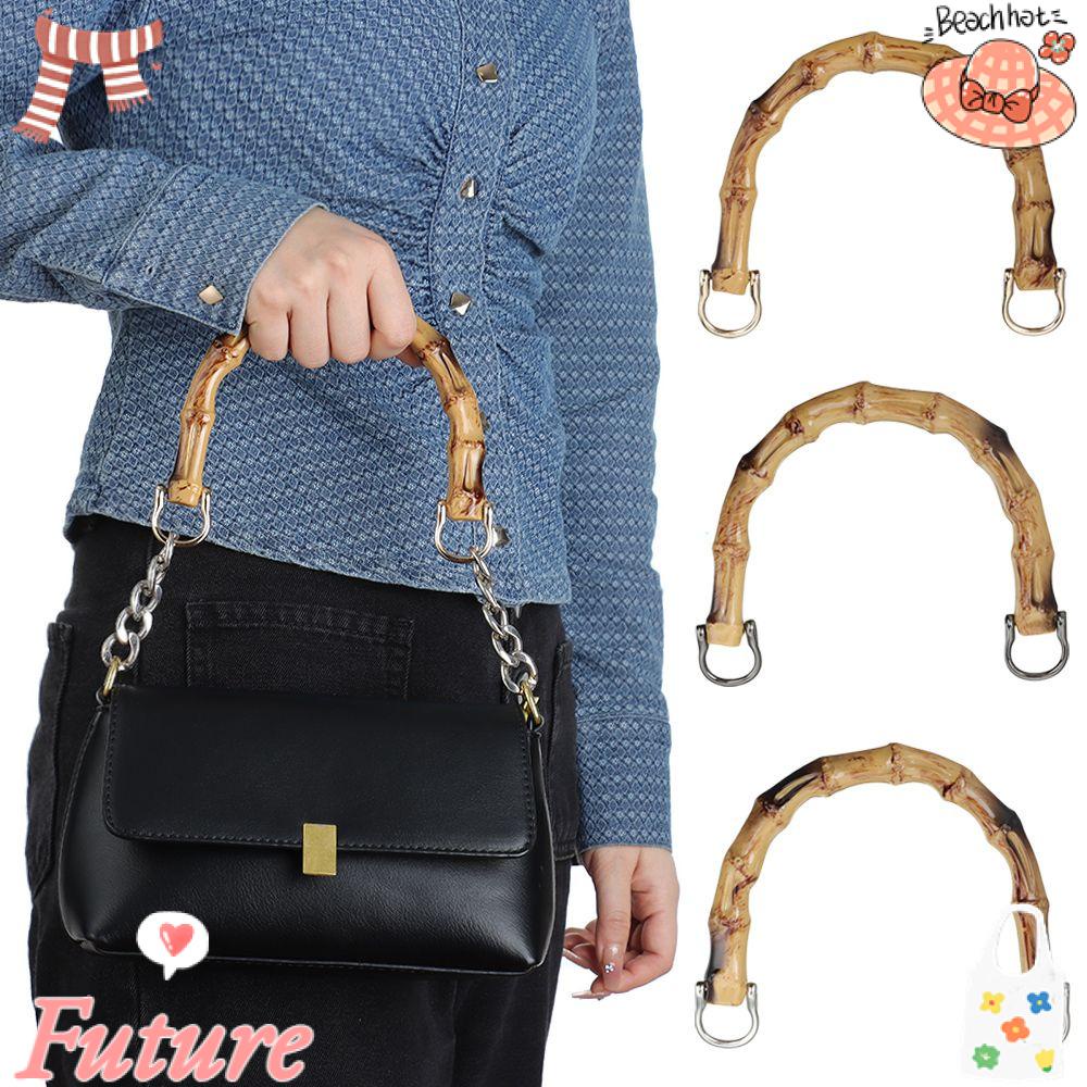 FUTURE Tay Cầm Túi Xách Bằng Tre DIY Có Khóa Cài Tiện Dụng