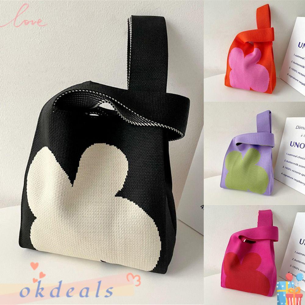 OKDEALS Túi Xách Đan Len Thủ Công Thắt Nút Độc Đáo Hợp Thời Trang