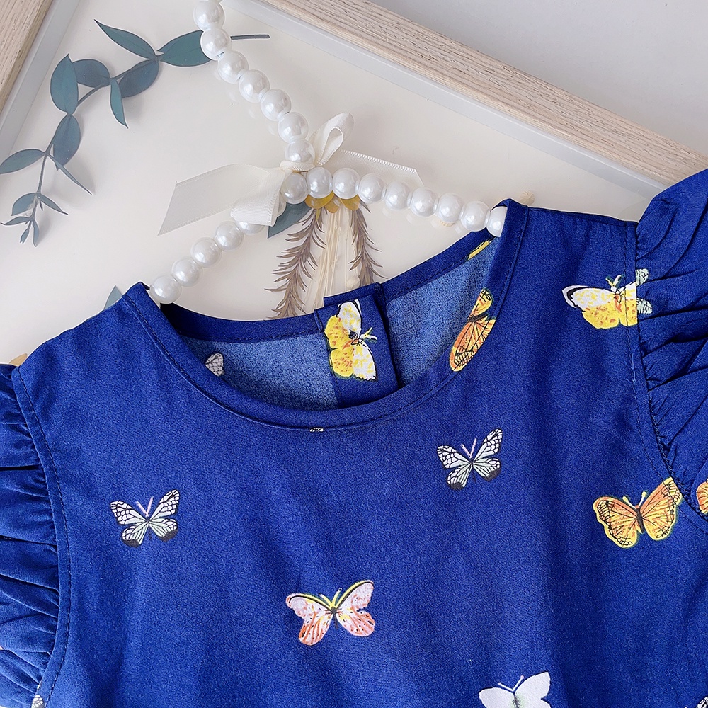 BEAR LEADER Đầm In Hình Bướm Xinh Xắn Phong Cách Hàn Quốc Cho Bé Gái