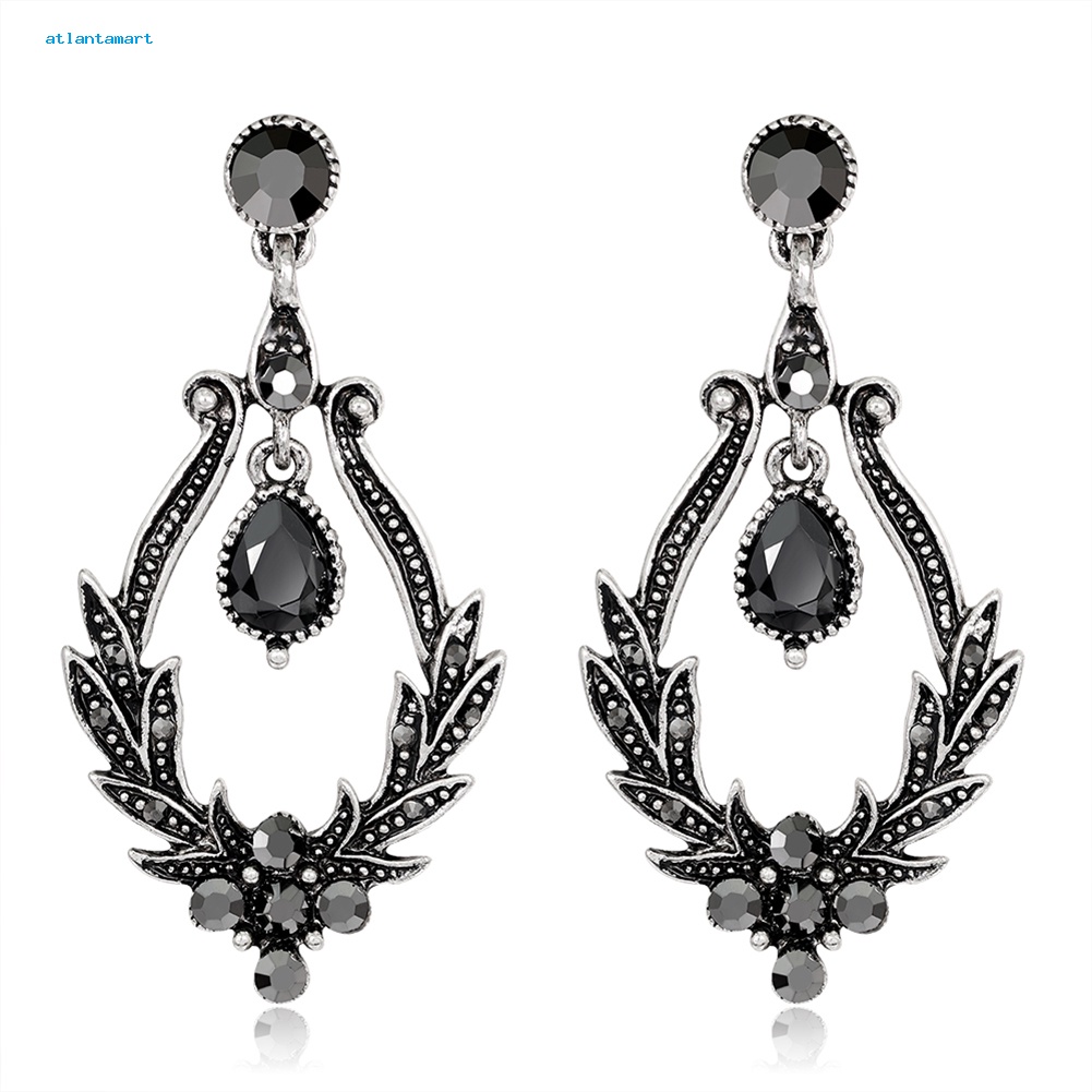 Túi Đựng Đồ Dùng Cao Cấp Tiện Dụng| Hoa Tai Dáng Dài Hình Chiếc Lá Màu Đen Phong Cách Vintage