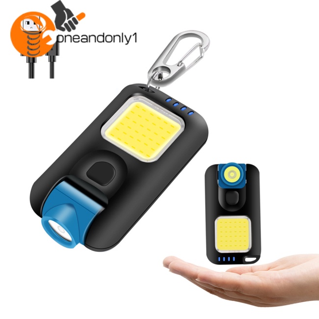 Đèn Led Cob Khẩn Cấp Mini Đa Năng Kèm Móc Khóa Có Thể Sạc Lại Bằng Cổng Usb Tiện Dụng