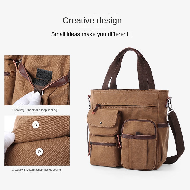 Hàng Mới Về Mới Túi Xách Đeo Chéo Vải Canvas Phong Cách Nhật Bản Thời Trang Cho Nam