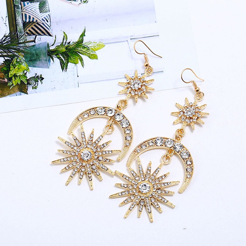 Ygt Bộ Băng Đô Cài Tóc Nhiều Lớp Hình Ngôi Sao Mặt Trời Mặt Trăng Kim Loại Thời Trang Cho Nữ