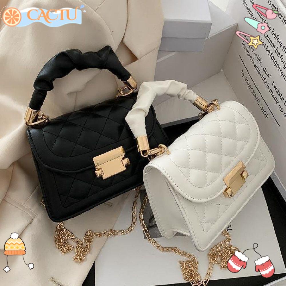 CACTU Túi Xách Cỡ Lớn Phối Dây Xích Thiết Kế Đơn Giản Cho Nữ