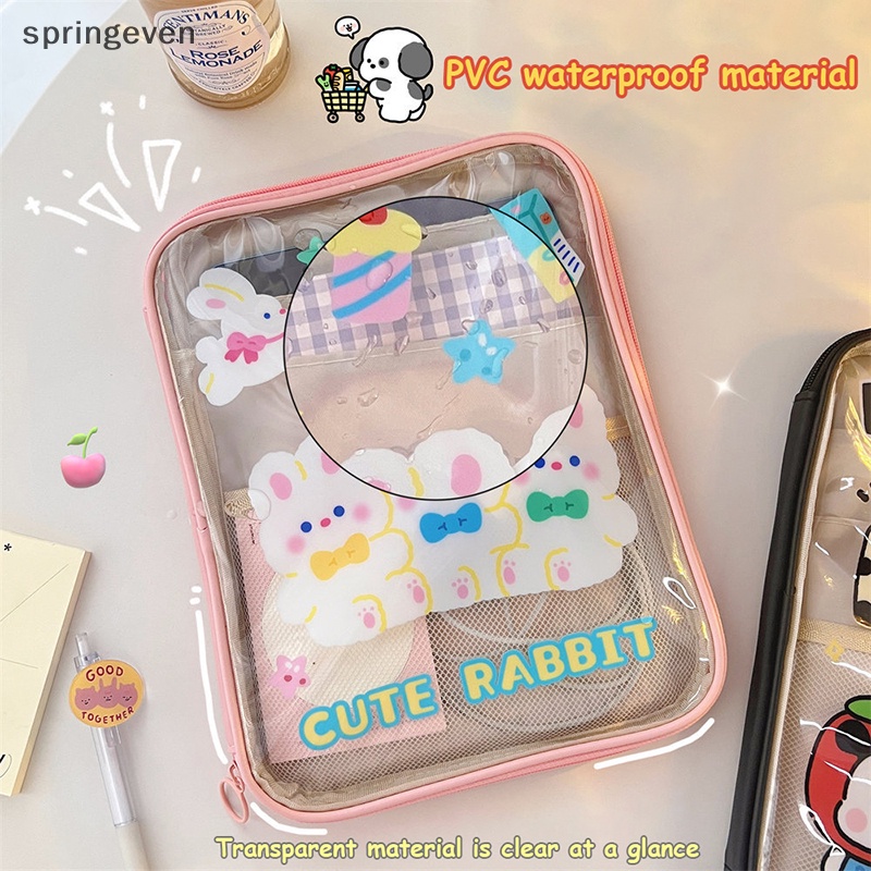 Túi Đựng Máy Tính Bảng 11 Inch Bằng PVC Trong Suốt Chống Thấm Nước Họa Tiết Hoạt Hình Dễ Thương