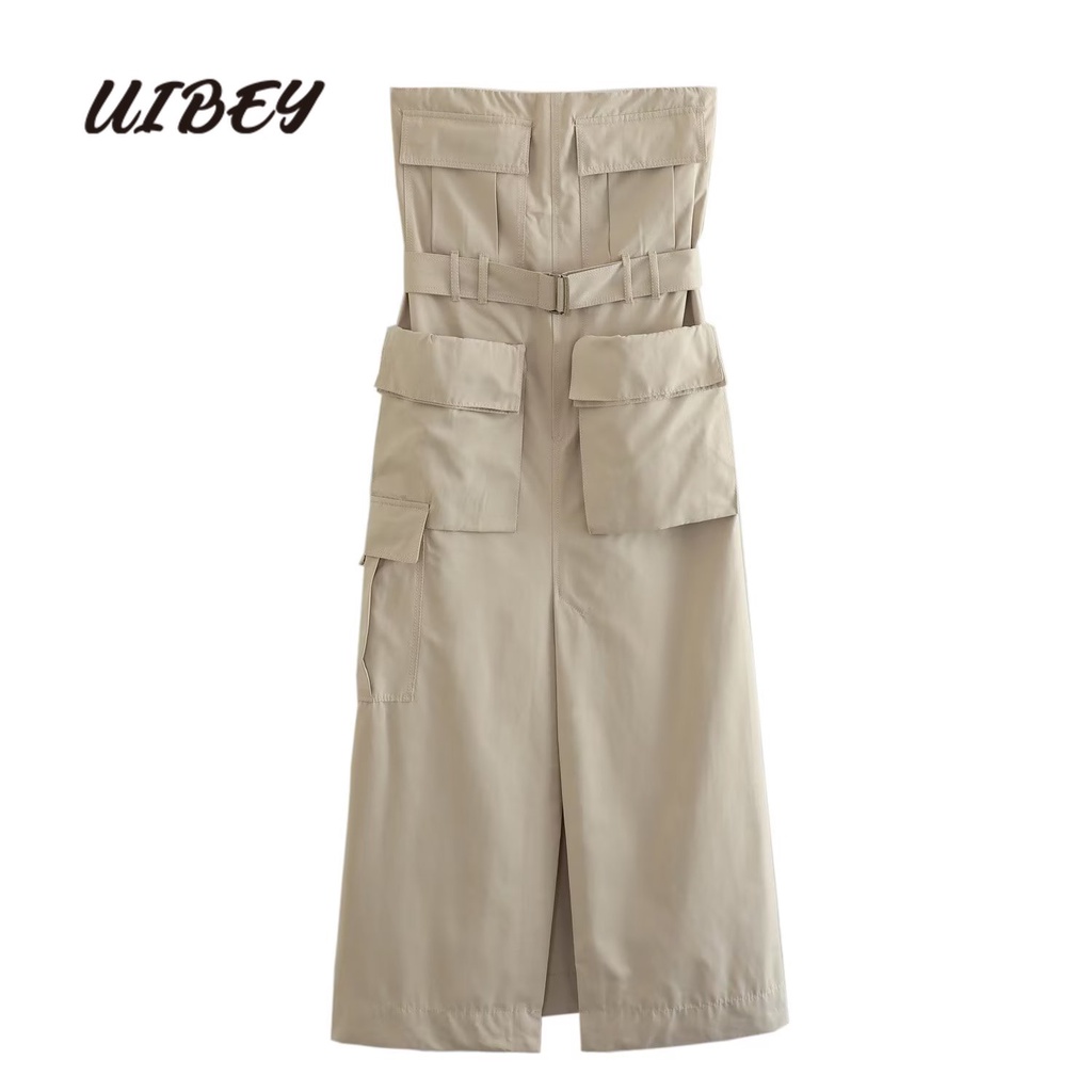 Uibey Đầm Màu Trơn Đa Năng Thời Trang Xinh Xắn 6421