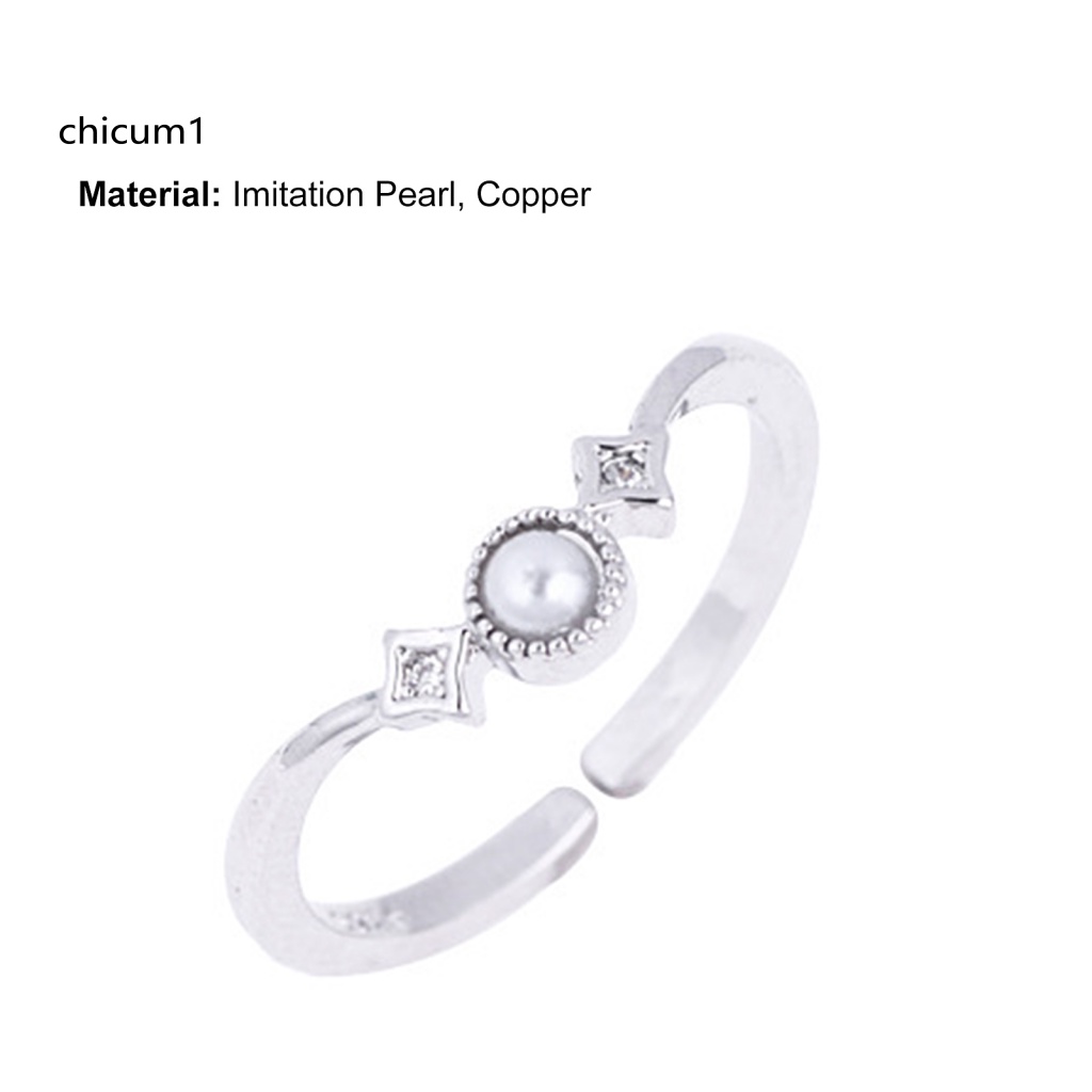 Nhẫn Đồng Đính Ngọc Trai Nhân Tạo Thời Trang Dành Cho Nữ