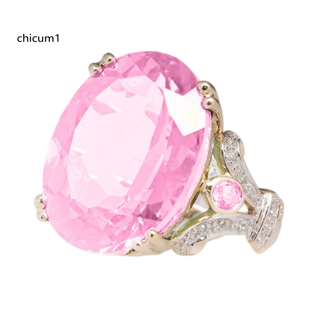 Nhẫn Đính Hôn Mạ Điện Hai Màu Sắc Sáng Bóng Phong Cách Vintage Dành Cho Nữ