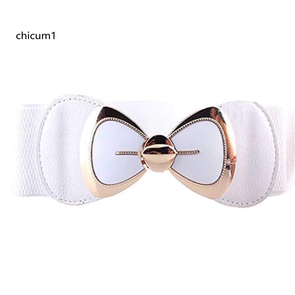 Thắt Lưng Giả Da Khóa Kim Loại Hình Nơ Thời Trang Cho Nữ