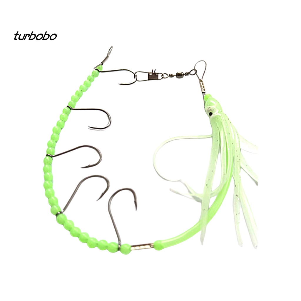 Turbobo Dây Móc Câu Cá 5 Móc Bằng Thép Sắc Bén Phát Sáng Trong Bóng Tối Hình Bạch Tuộc Nhiệt Đới