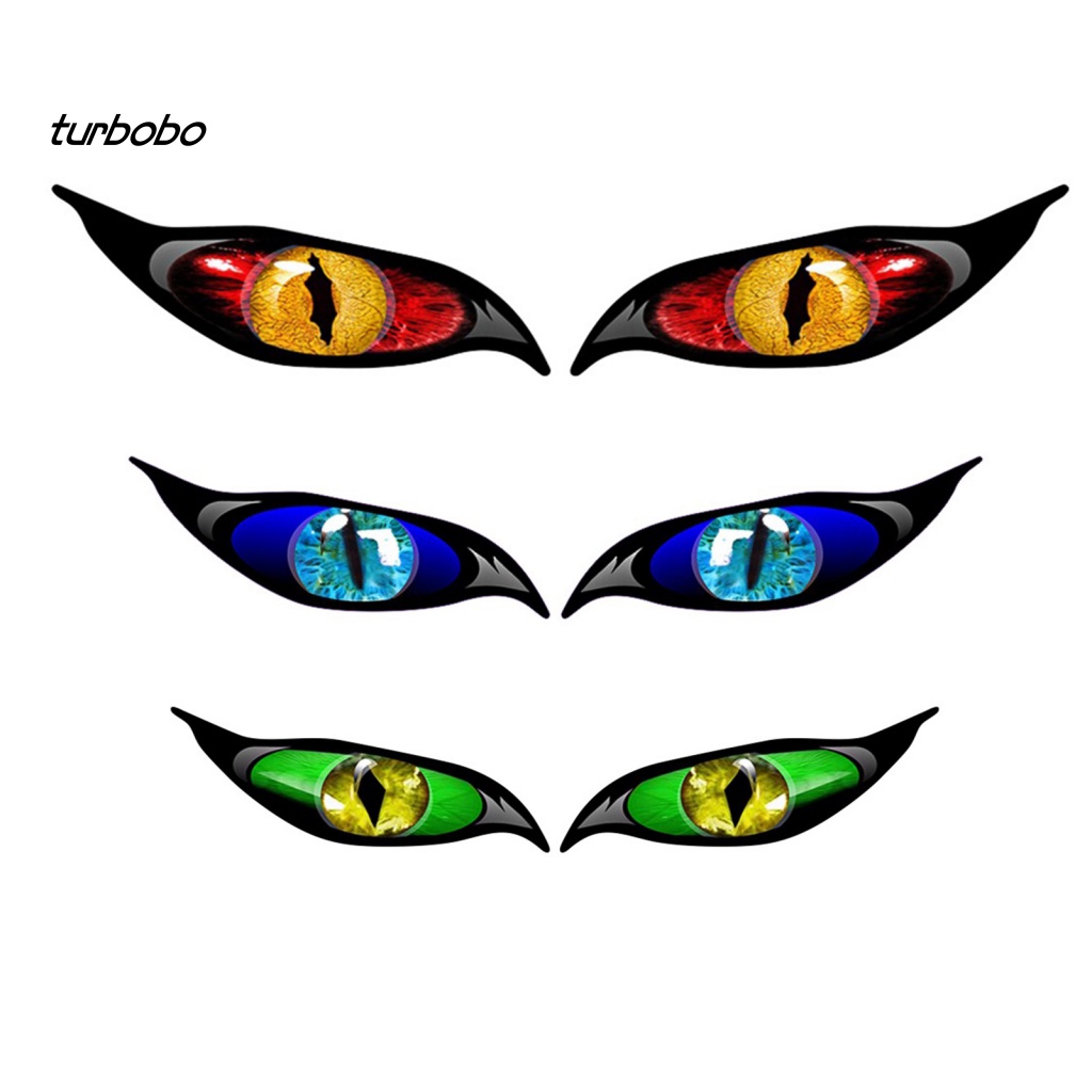 Bộ 2 Miếng Dán Phản Quang Chống Nắng Hình Đôi Mắt Quỷ Vui Nhộn Cho Xe Hơi Van