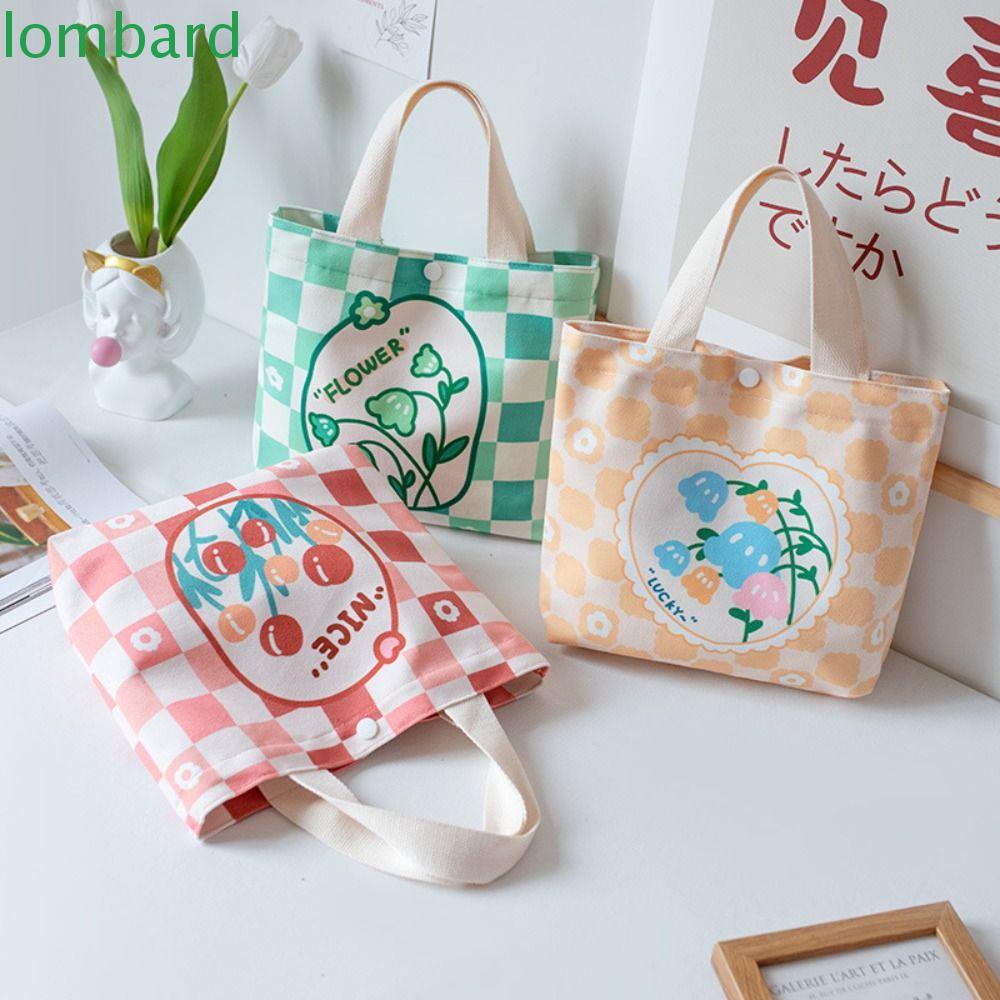 LOMBARD Túi vải Họa Tiết Hoạt Hình Đơn Giản Dễ Phối Đồ Cho Nữ